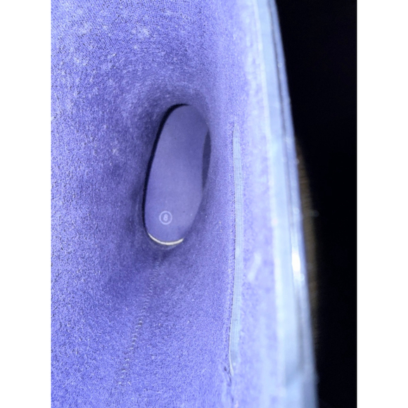 Solarrain brand rain boot, specifically a dark blue boot with white polka dots. - Picture 4 of 6